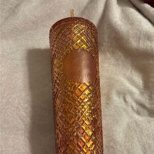 Starbucks Metallic Rose Gold Textured Tumbler